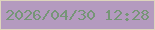 文字の大きさ：4、枠の色：ded5bd、背景の色：b49abf、文字の色：769577 無料ブログパーツのブログ時計