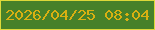文字の大きさ：2、枠の色：ded939、背景の色：478129、文字の色：d9b012 無料ブログパーツのブログ時計