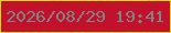 文字の大きさ：5、枠の色：dedb15、背景の色：c1112b、文字の色：828183 無料ブログパーツのブログ時計