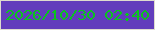 文字の大きさ：5、枠の色：dedcce、背景の色：623dbc、文字の色：0ac51d 無料ブログパーツのブログ時計