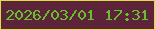 文字の大きさ：3、枠の色：dedd45、背景の色：5d2338、文字の色：67c12c 無料ブログパーツのブログ時計