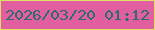 文字の大きさ：5、枠の色：dedd66、背景の色：e15f9f、文字の色：2b6b71 無料ブログパーツのブログ時計
