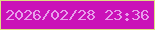 文字の大きさ：3、枠の色：dede82、背景の色：ca12b8、文字の色：e79deb 無料ブログパーツのブログ時計