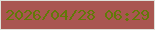 文字の大きさ：1、枠の色：dee1d9、背景の色：a95650、文字の色：627908 無料ブログパーツのブログ時計
