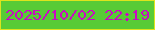 文字の大きさ：5、枠の色：dee41d、背景の色：58cb36、文字の色：ca0ac4 無料ブログパーツのブログ時計