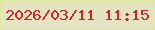 文字の大きさ：2、枠の色：dee79e、背景の色：e4e4c2、文字の色：cb2729 無料ブログパーツのブログ時計
