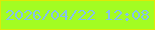 文字の大きさ：4、枠の色：dee808、背景の色：a3fd22、文字の色：85c2e9 無料ブログパーツのブログ時計
