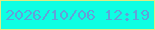 文字の大きさ：1、枠の色：deeb82、背景の色：0effe3、文字の色：63a1d9 無料ブログパーツのブログ時計