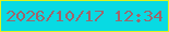 文字の大きさ：4、枠の色：def21e、背景の色：08dae3、文字の色：9e656b 無料ブログパーツのブログ時計