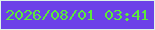 文字の大きさ：1、枠の色：def3e9、背景の色：6c41e8、文字の色：5bea3a 無料ブログパーツのブログ時計