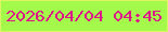 文字の大きさ：1、枠の色：def467、背景の色：a3fa4a、文字の色：de1888 無料ブログパーツのブログ時計