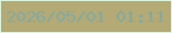文字の大きさ：3、枠の色：def4dc、背景の色：b3aa76、文字の色：83aaa0 無料ブログパーツのブログ時計