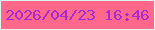 文字の大きさ：5、枠の色：def4ec、背景の色：ff688b、文字の色：a32cd4 無料ブログパーツのブログ時計