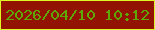 文字の大きさ：4、枠の色：def725、背景の色：931303、文字の色：5ea803 無料ブログパーツのブログ時計