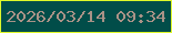 文字の大きさ：1、枠の色：def72a、背景の色：014d49、文字の色：a99287 無料ブログパーツのブログ時計