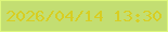 文字の大きさ：3、枠の色：def87c、背景の色：c3de72、文字の色：d7ce22 無料ブログパーツのブログ時計