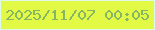 文字の大きさ：4、枠の色：def8eb、背景の色：e2f946、文字の色：86b664 無料ブログパーツのブログ時計