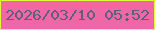 文字の大きさ：4、枠の色：def93c、背景の色：f067a5、文字の色：5b617d 無料ブログパーツのブログ時計
