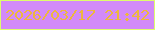 文字の大きさ：5、枠の色：defd6d、背景の色：d28af9、文字の色：edb73d 無料ブログパーツのブログ時計