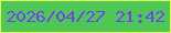 文字の大きさ：1、枠の色：defe56、背景の色：4ec757、文字の色：6c45ef 無料ブログパーツのブログ時計