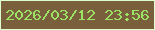 文字の大きさ：4、枠の色：defed0、背景の色：7a5f3d、文字の色：9be265 無料ブログパーツのブログ時計