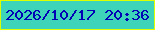 文字の大きさ：4、枠の色：deff00、背景の色：3ed4b9、文字の色：0103b4 無料ブログパーツのブログ時計