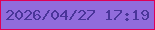 文字の大きさ：4、枠の色：df0056、背景の色：916cdc、文字の色：4a359a 無料ブログパーツのブログ時計