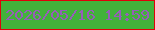 文字の大きさ：2、枠の色：df0109、背景の色：42b23a、文字の色：965eb8 無料ブログパーツのブログ時計