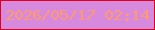 文字の大きさ：5、枠の色：df0117、背景の色：d78add、文字の色：fe9a6e 無料ブログパーツのブログ時計