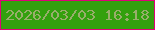 文字の大きさ：4、枠の色：df0178、背景の色：33a00e、文字の色：98ae6b 無料ブログパーツのブログ時計