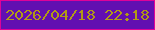 文字の大きさ：2、枠の色：df0299、背景の色：620fb1、文字の色：b19a16 無料ブログパーツのブログ時計