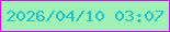 文字の大きさ：4、枠の色：df03f8、背景の色：a0f1b6、文字の色：1ec2c7 無料ブログパーツのブログ時計