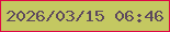 文字の大きさ：2、枠の色：df0646、背景の色：c4c861、文字の色：5d495d 無料ブログパーツのブログ時計