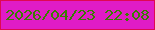 文字の大きさ：2、枠の色：df0852、背景の色：e01cc6、文字の色：397d02 無料ブログパーツのブログ時計