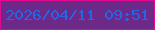 文字の大きさ：3、枠の色：df088e、背景の色：6c2987、文字の色：2665e9 無料ブログパーツのブログ時計