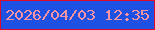 文字の大きさ：4、枠の色：df092a、背景の色：1e51e2、文字の色：fc95a3 無料ブログパーツのブログ時計