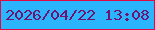 文字の大きさ：2、枠の色：df0a44、背景の色：2cb5ff、文字の色：6f1371 無料ブログパーツのブログ時計