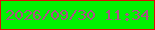 文字の大きさ：2、枠の色：df0b05、背景の色：02f101、文字の色：ab5186 無料ブログパーツのブログ時計