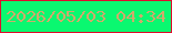 文字の大きさ：2、枠の色：df0c2d、背景の色：0af870、文字の色：d0aa6b 無料ブログパーツのブログ時計