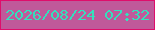 文字の大きさ：5、枠の色：df0e6b、背景の色：c0599a、文字の色：34e0bc 無料ブログパーツのブログ時計
