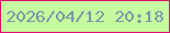 文字の大きさ：5、枠の色：df0e71、背景の色：c5fa9e、文字の色：7798a7 無料ブログパーツのブログ時計