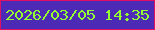 文字の大きさ：1、枠の色：df0f63、背景の色：4d2ab6、文字の色：93ff31 無料ブログパーツのブログ時計