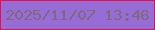 文字の大きさ：2、枠の色：df1155、背景の色：966cd5、文字の色：85657d 無料ブログパーツのブログ時計
