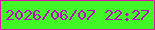 文字の大きさ：1、枠の色：df11ad、背景の色：41f726、文字の色：bf07c9 無料ブログパーツのブログ時計
