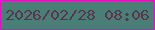 文字の大きさ：3、枠の色：df12bd、背景の色：4b7e78、文字の色：573747 無料ブログパーツのブログ時計