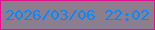 文字の大きさ：1、枠の色：df138f、背景の色：8d7e8e、文字の色：0589ff 無料ブログパーツのブログ時計