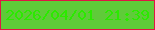 文字の大きさ：4、枠の色：df1544、背景の色：5fcb39、文字の色：2be900 無料ブログパーツのブログ時計