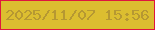 文字の大きさ：5、枠の色：df163e、背景の色：dcbe30、文字の色：b69832 無料ブログパーツのブログ時計