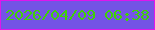 文字の大きさ：3、枠の色：df16ec、背景の色：7453e5、文字の色：3fd107 無料ブログパーツのブログ時計