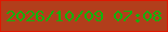 文字の大きさ：4、枠の色：df1701、背景の色：b23e1b、文字の色：13b20b 無料ブログパーツのブログ時計